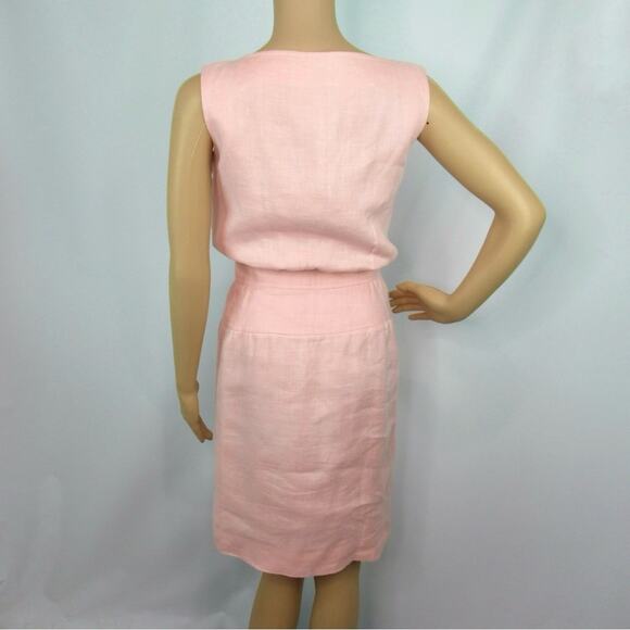 VALENTINO Vintage Linen Pink Sleeveless Blouson Dress Women’s Size 2 - Picture 7 of 14